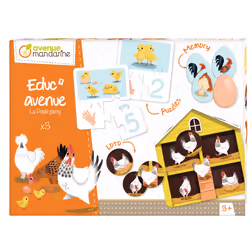 Clairefontaine Educ'Avenue, La Poule Party, 3 an(s), Carton, Multicolore