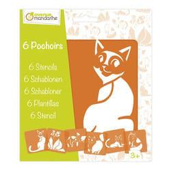 Avenue Mandarine Schablonen Set Katzen Orange Pochoir art