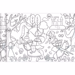 Clairefontaine Graffy Roll, Princesses Et Chevaliers, 4 an(s), Papier, Noir, Blanc, 10 pièce(s)