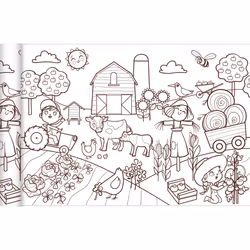 Clairefontaine Graffy Roll, Le Petit Monde Agricole, 4 an(s), Papier, Noir, Blanc, 10 pièce(s)