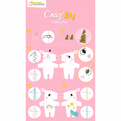 Clairefontaine Little Couz'In, Alicia La Licorne, 6 an(s), Feutrine, Tissu, Multicolore, 1 pièce(s)