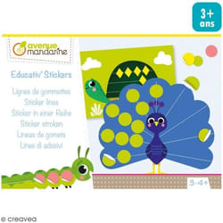 Kit créatif éducatif - AVENUE MANDARINE - Ligne de gommettes - Dextérité - Créativité - Enfant