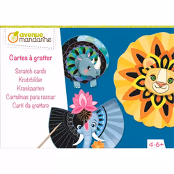 Avenue Mandarine Boîte créative, Mandala animaux à gratter, 4 pièce(s), CE