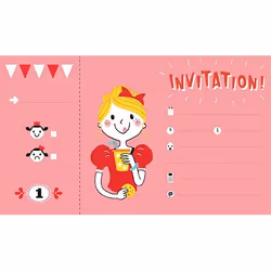 Clairefontaine Cartes D’Invitation, Princesses, 5 an(s), Papier, Rose