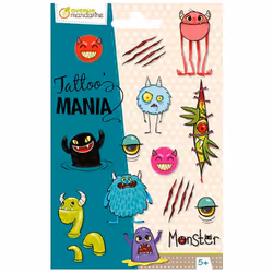 Avenue Mandarine Tattoo Mania Monster, Multicolore, Enfants et adultes, unisexe, Monsters