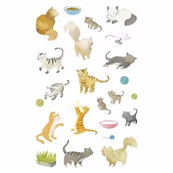 Clairefontaine Mimi Stick', Sach 4 pl 10,5x16cm, Chats, 86 pièce(s), 3 an(s), Multicolore