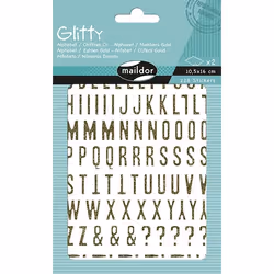 Clairefontaine Glitty, Sach 2 Pl 10,5X16Cm, Alphabet / Chiffres, Or