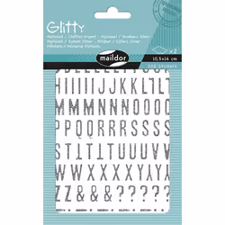 Clairefontaine Glitty, Sach 2 Pl 10,5X16Cm, Alphabet / Chiffres, Argent