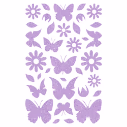 Clairefontaine Glitty, Sach 2 Pl 10,5X16Cm, Papillons / Fleurs, Violet