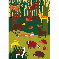 Clairefontaine Sweety, Sach 2 Pl 14,8X21Cm, Forêt, 3 an(s), Multicolore
