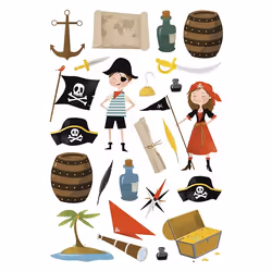Clairefontaine Dreamy, Sach 6 pl 14,8x21cm, Pirates, 138 pièce(s), 4 an(s), Multicolore