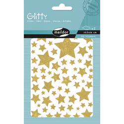 Clairefontaine Glitty, Sach 2 Pl 10,5X16Cm, Etoiles, Rose Pâle Et Or