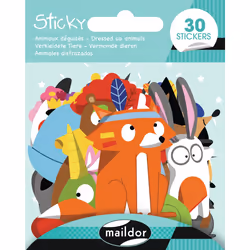Clairefontaine Sticky, Animaux Déguisés, 30 Gommettes, 3 an(s), Papier, Multicolore, 30 pièce(s)
