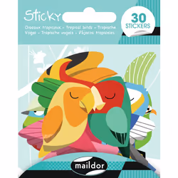 Clairefontaine Sticky, Oiseaux Tropicaux, 30 Gommettes, 3 an(s), Papier, Multicolore, 30 pièce(s)