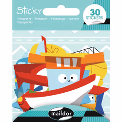 Clairefontaine Sticky, Transports, 30 Gommettes, 3 an(s), Papier, Multicolore, 30 pièce(s)