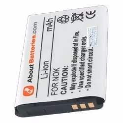 AboutBatteries 187158, Batterie, Nokia, Blanc, Lithium-Ion (Li-Ion), 900 mAh, 3,7 V
