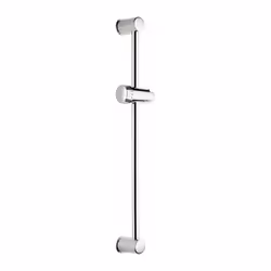Barre de douche inox chromé Diamètre : 19 mm Enraxe : 55,5 cm Livré avec curseur à molette Vendu par 1