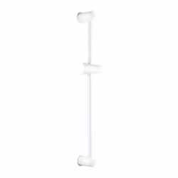 Barre de douche alu blanche Diamètre : 19 mm Enraxe : 55,5 cm Livré avec curseur à molette Vendu par 1
