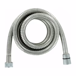 Flexible de douche inox chromé Double agrafage Longueur extensible : 1,5 à 2 m Raccordmeent FF 1/2' (15x21) Vendu par 1r