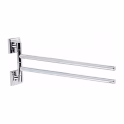 Porte-serviette 2 barres mobiles en laiton Platine de fixation en inox Fixation murale invisible A visser (set de fixation fo ...