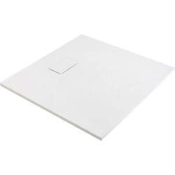 Receveur de douche extra-plat blanc effet pierre Gaïa Odyssea - 90 x 90 cm
