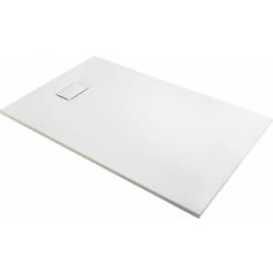 Receveur de douche extra-plat blanc effet pierre Gaïa Odyssea 120 x 90 cm