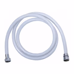 Flexible de douche nylon blanc Tressé renforcé Longueur : 2 m Raccordmeent FF 1/2' (15x21) Vendu par 1