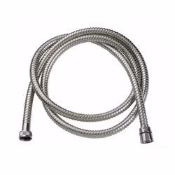Flexible de douche inox chromé Double agrafage Longueur : 1,25 m Raccordmeent FF écrou libre 1/2' (15x21) Vendu par 1