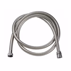 Flexible de douche inox chromé Double agrafage Longueur : 1,5 m Raccordmeent FF écrou libre 1/2' (15x21) Vendu par 1