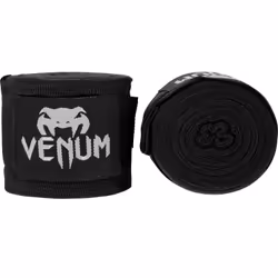 Venum EU- -0430-Black, Bandage élastique pour les mains, 2,49 m (98"), Noir, Coton