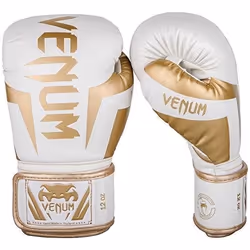 Venum Elite Boxing Gloves - WhiteGold - 10oz