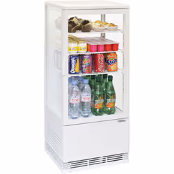 Casselin Mini vitrine réfrigérée, Réfrigérateur de point de vente, Pose libre, Blanc, Blanc, Droite, 78 L