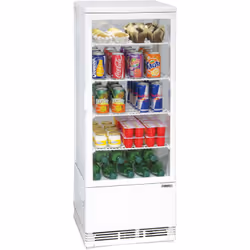 Casselin Vitrine réfrigérée, Réfrigérateur de point de vente, Pose libre, Blanc, Blanc, Droite, 98 L