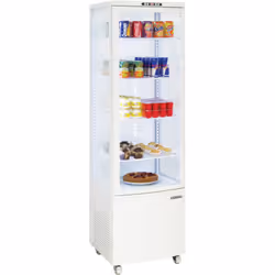 Casselin Vitrine réfrigérée, Réfrigérateur de point de vente, Pose libre, Blanc, Blanc, Droite, 235 L