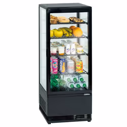 Mini Vitrine Réfrigérée Positive 58 L ou 98 L Noire - Casselin - l425- L1- P380- h805-