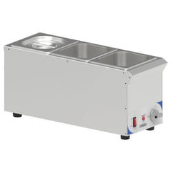Bain Marie Professionnel Compact à Sauce 3 Bacs Gn 1/6 - Casselin