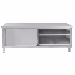 Table de travail Inox 600 avec portes coulissantes 1200 mm - Casselin