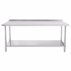 Table de travail inox 700 avec dosseret et étagère 1000 mm - Casselin