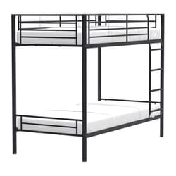 Lits superposes separables 2 x 90 x 190 cm en metal - Noir - Sommiers inclus - abby