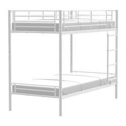 Les Tendances - Lits superposés séparables en métal - Blanc - Sommiers inclus - 2 x 90 x 190 cm - abby