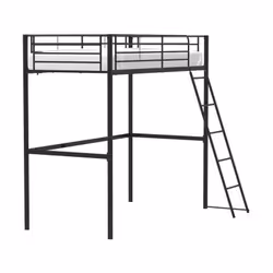 Description générale Le lit mezzanine ELIOT est conçu pour les enfants, avec une structure en métal époxy de couleur noire. C ...