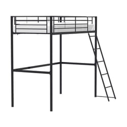 Lit mezzanine 90 x 190 cm en metal - Noir - Sommier inclus - eliot