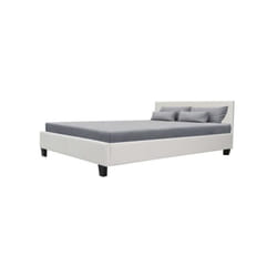 Kansas Lit adulte 140 x 190 cm - Simili blanc - Sommier inclus