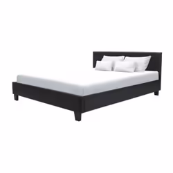 Offrez-vous des nuits paisibles et confortables avec le lit adulte KANSAS en simili noir. Avec son sommier a lattes en bois i ...