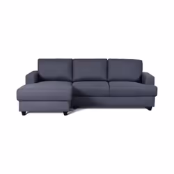 Description générale Canapé d'angle gauche 4 places PAUL en tissu gris anthracite au style contemporain. Sa structure en pin  ...