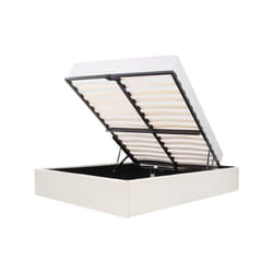 ECLIPSE Lit adulte 160x200 cm + Coffre de rangement - Tissu Beige