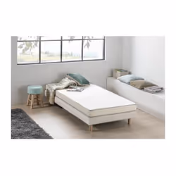 FINLANDEK Matelas mousse KIETOA 90x190 cm - Bloc de 12 cm de mousse polyuréthane 30kg/m³ profilé 5 zones de confort - Coutil ...