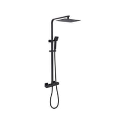 OCEANIC Colonne de douche - Mitigeur thermostatique - Pomme haute rectangle 30x20 cm - Noir mat