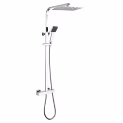 OCEANIC Colonne de douche - Mitigeur thermostatique - Pomme haute rectangle 30x20 cm - Chrome