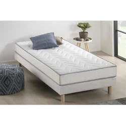 Ensemble Matelas Mousse Memoire De Forme + Sommier 90 X 190 - Confort Ferme - Epaisseur 16 Cm - Hypoallergenique - Finlandek Une
